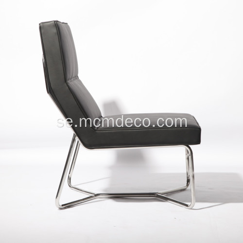 X Metal Tubular Base Läder Armless Chair